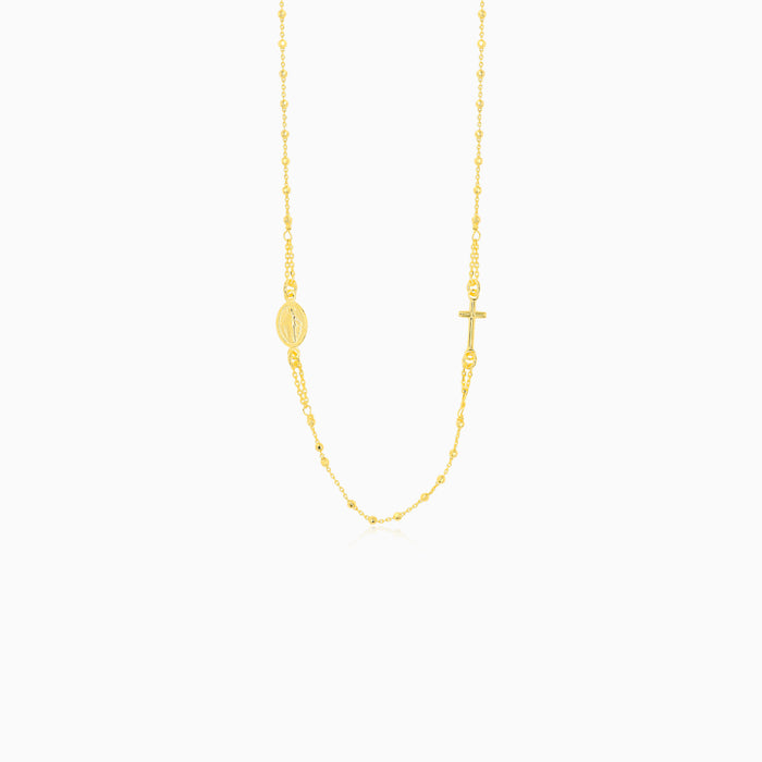 Gold-Plated Silver Rosary Chain Necklace