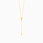 Gold Plated Silver Rosary Necklace