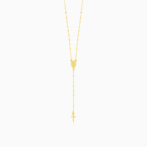 Gold Plated Silver Rosary Necklace