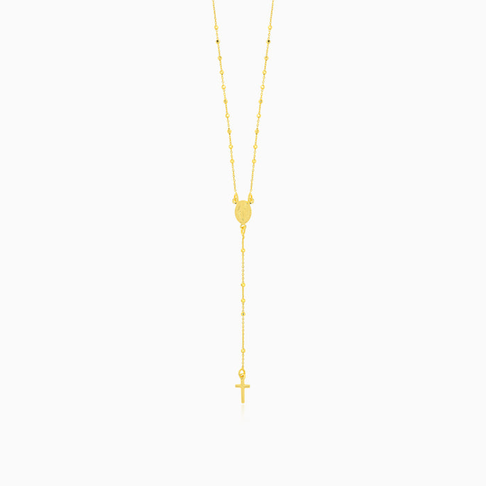 Gold Plated Silver Rosary Necklace