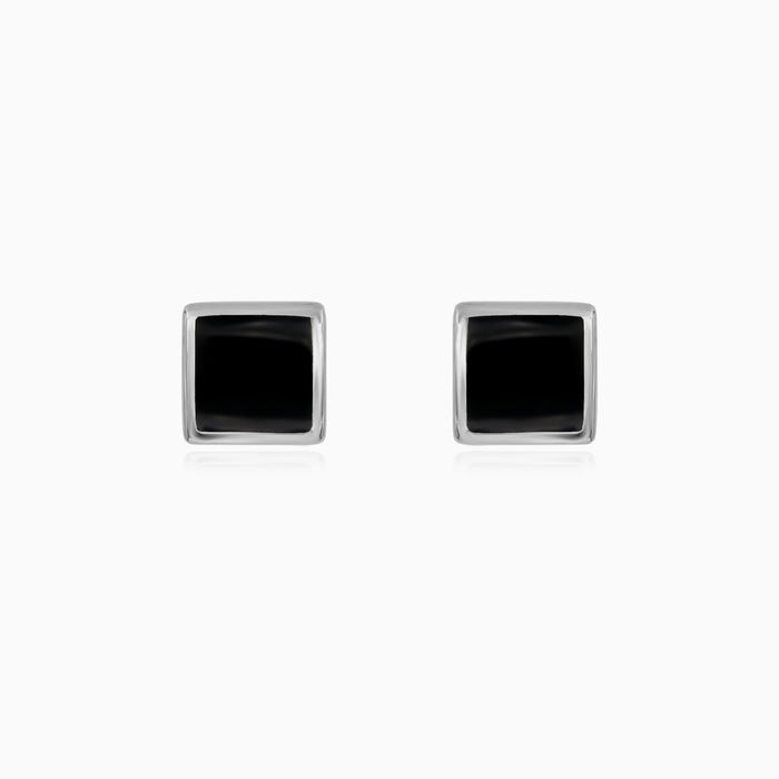 Men’s Sterling Silver Cufflinks with Square Onyx