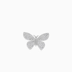 Broche de mariposa de plata de ley con circonitas cúbicas