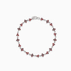 Sterling silver bracelet with garnet stones