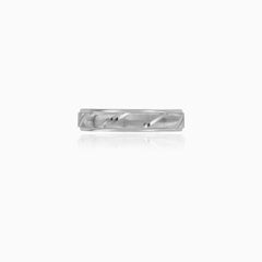 Textured Sterling Silver Wedding Band