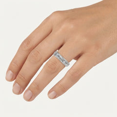 Textured Sterling Silver Wedding Band