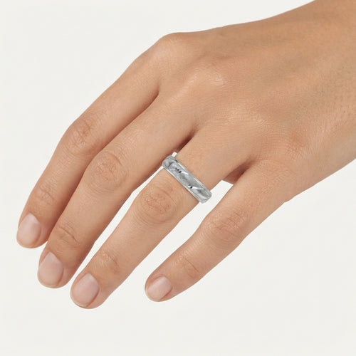 Textured Sterling Silver Wedding Band