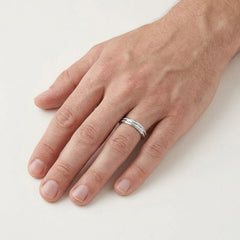 Textured Silver Band Ring