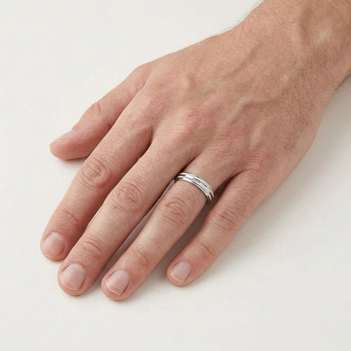 Textured Silver Band Ring