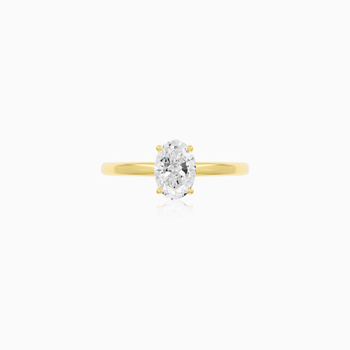 Oval Lab Diamond Yellow Gold Ring