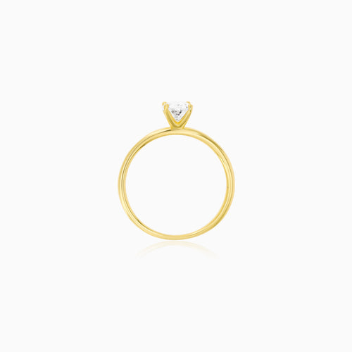 Oval Lab Diamond Yellow Gold Ring