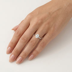 White Gold Oval Lab-Grown Diamond Ring