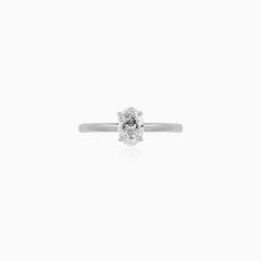 White Gold Oval Lab-Grown Diamond Ring