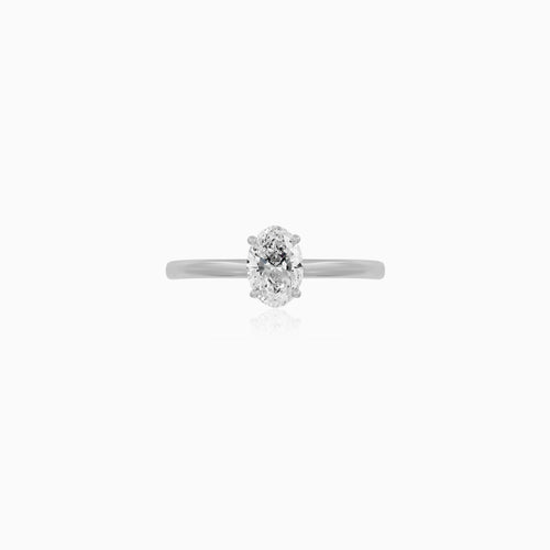 White Gold Oval Lab-Grown Diamond Ring