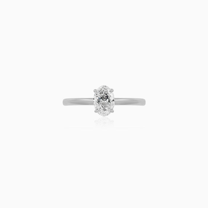 White Gold Oval Lab-Grown Diamond Ring