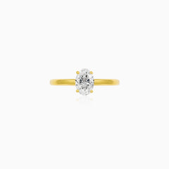Oval Lab-Grown Diamond Yellow Gold Ring