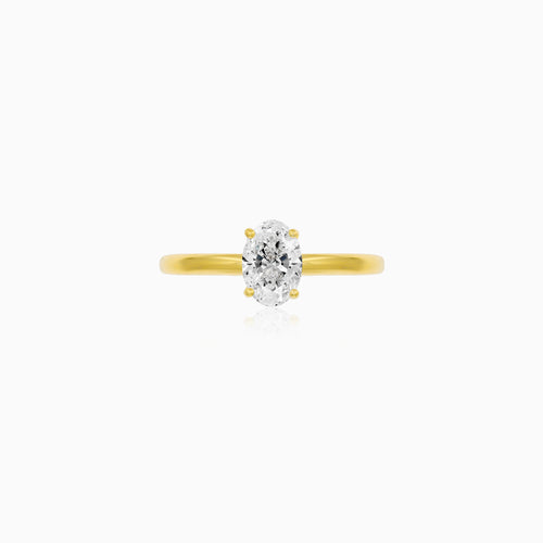 Oval Lab-Grown Diamond Yellow Gold Ring