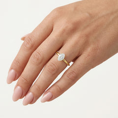 Oval Lab-Grown Diamond Yellow Gold Ring