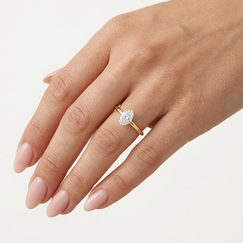 Oval Lab-Grown Diamond Yellow Gold Ring