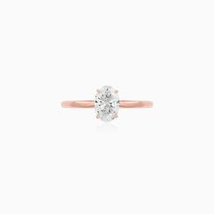 Rose Gold Oval Lab-Grown Diamond Ring
