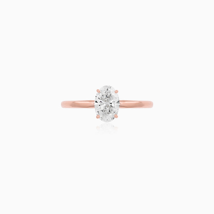 Rose Gold Oval Lab-Grown Diamond Ring