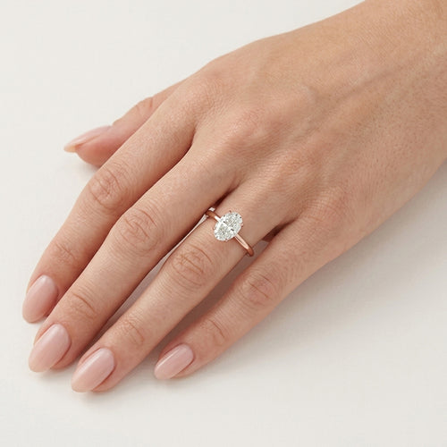 Rose Gold Oval Lab-Grown Diamond Ring