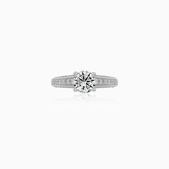 White Gold Round Lab-Grown Diamond Ring