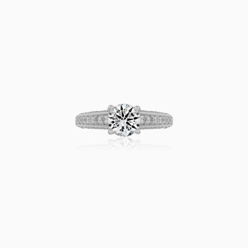White Gold Round Lab-Grown Diamond Ring