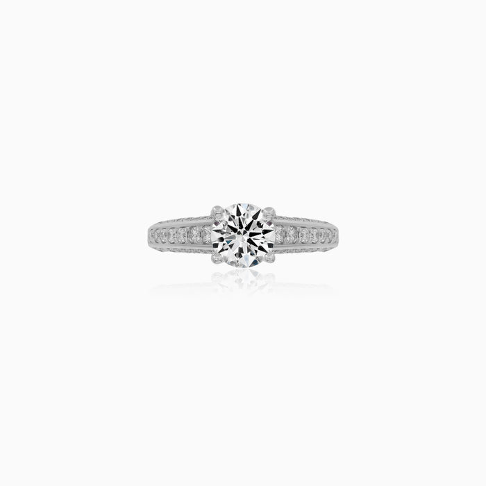 White Gold Round Lab-Grown Diamond Ring