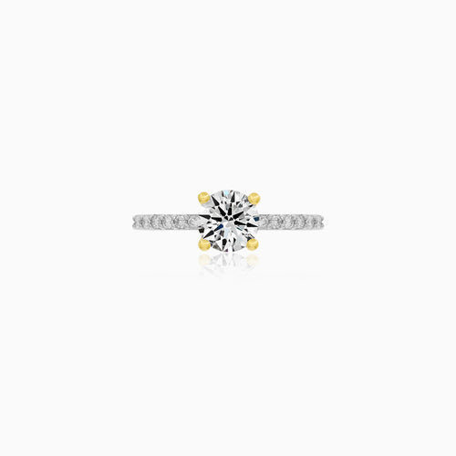 Two-Tone Gold Lab Diamond Ring