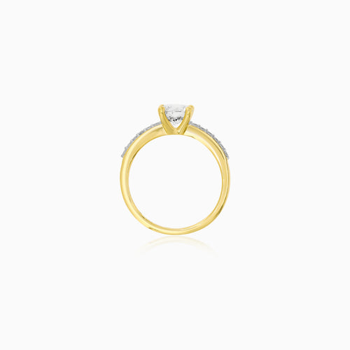 Two-Tone Gold Lab Diamond Ring