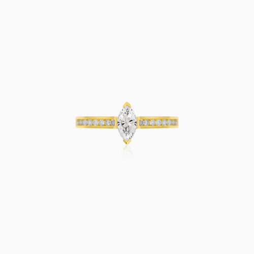 Marquise Diamond Yellow Gold Ring