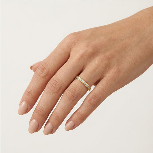 Yellow Gold Lab Diamond Band Ring