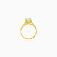 Lotos Marquise Lab Diamond Ring in Yellow Gold