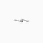 Sculpted White Gold Lab-Grown Diamond Solitaire Ring