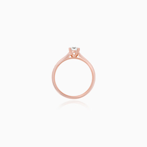Rose Gold Pavé Solitaire Engagement Ring
