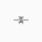 Radiant Cut Lab Grown Diamond Lotus Ring In White Gold