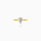 Yellow Gold Pear-Cut Lab-Grown Diamond Lotus Engagement Ring