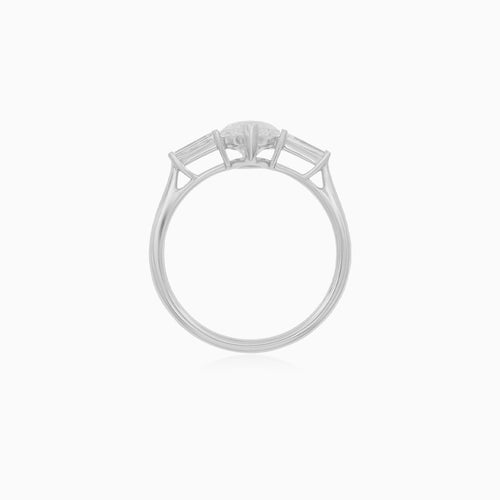 Marquise Diamond Engagement Ring in White Gold
