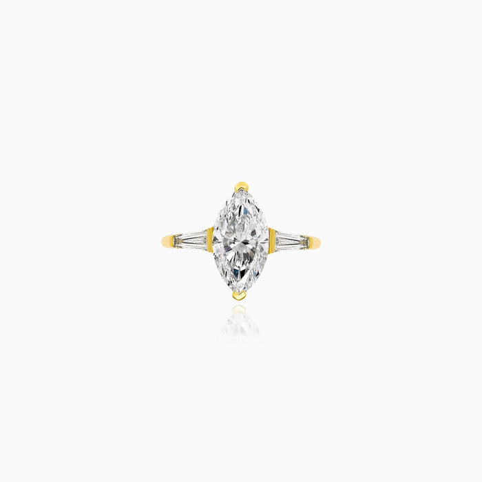 Marquise Lab-Grown Diamond Engagement Ring in Yellow Gold