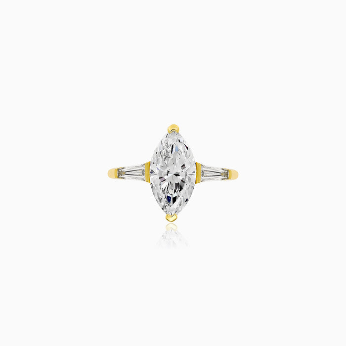 Marquise Lab-Grown Diamond Engagement Ring in Yellow Gold