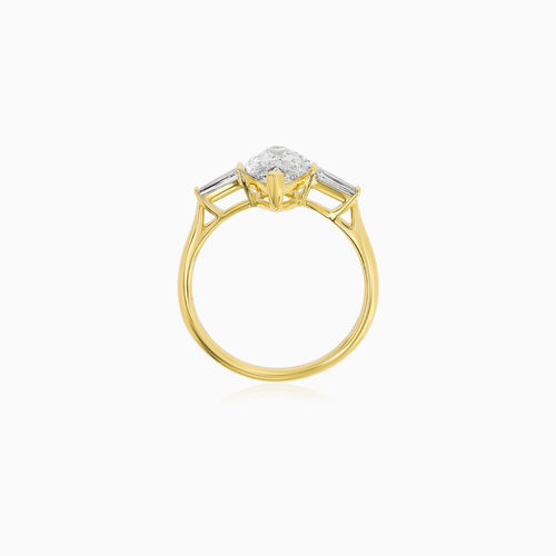 Marquise Lab-Grown Diamond Engagement Ring in Yellow Gold