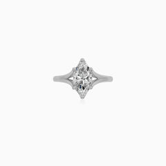 Marquise LGD Diamond Lotus Engagement Ring