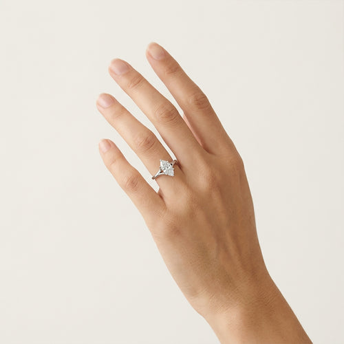 Marquise LGD Diamond Lotus Engagement Ring