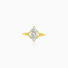 Marquise Lab-Grown Diamond Lotus Ring in Yellow Gold