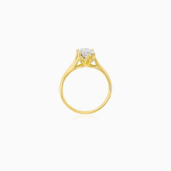 Marquise Lab-Grown Diamond Lotus Ring in Yellow Gold