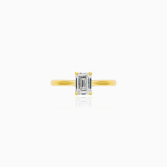 Rectangular Lab-Grown Diamond Ring in Yellow Gold