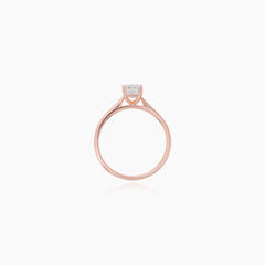 Rose Gold Rectangular Diamond Engagement Ring
