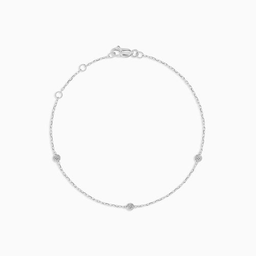bezel-set-diBezel Set Diamond Bracelet In White Gold