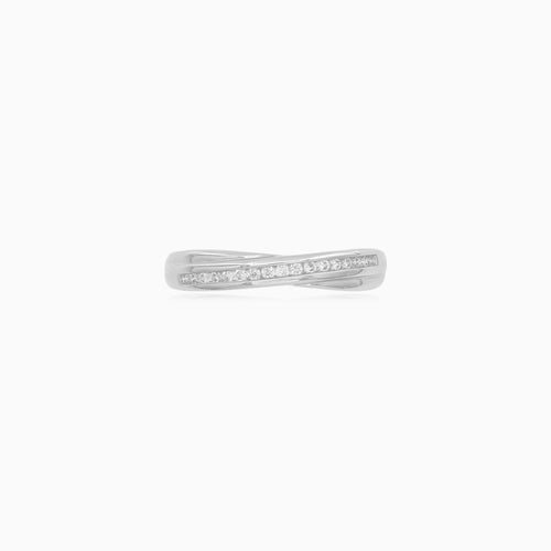 White Gold Diamond Twist Ring