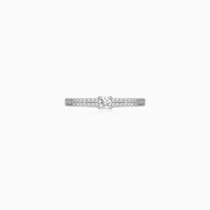 Diamond Ring with Sparkling Shoulders